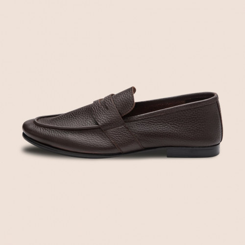 Blake Stitched Unlined Milled Brown Leather Loafer
