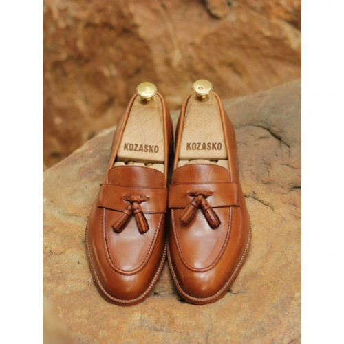 Blake Stitched Unlined Milled Brown Leather Loafer